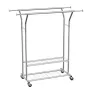VEVOR Clothes Rack, Rolling Clothing Garment Rack with 2 Hanging Rods and 2 Storage Shelves, 120 kg Load Capacity, Adjustable He