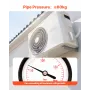 30.5m Mini Split Line Set, 6.4 & 12.7mm OD AC Copper Tubing Pipe, 3/8 White PE Thickened Insulated Coil with Flared Nuts, Strapp