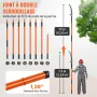 Manual Pole Saw, 2.2 - 8.2 m Extendable Tree Pruner, Sharp Steel Blade High Branches Trimming, Manual Branch Trimmer with Lightw
