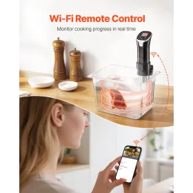 VEVOR Sous Vide Precision Cooker, 1100W Sous-Vide Cooking Machine, WIFI Immersion Circulator with 10 Preset Recipes, LCD Touchsc