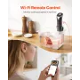 Sous Vide Precision Cooker, 1100W Sous-Vide Cooking Machine, WIFI Immersion Circulator with 10 Preset Recipes, LCD Touchscreen, 