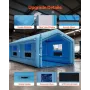 VEVOR Inflatable Paint Booth, 12 x 5 x 4 m, Inflatable Spray Booth with 950W+1100W Blowers and Air Filter System, Triangular Roo