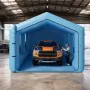 Inflatable Paint Booth, 12 x 5 x 4 m, Inflatable Spray Booth with 950W+1100W Blowers and Air Filter System, Triangular Roof, for