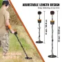 Metal Detector for Adults & Kids, 10 Inch Waterproof Search Coil with LCD Display 7 Modes, Adjustable 41''-52'' Aluminum Stem,