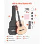 VEVOR klassisk guitar, 960 mm, klassisk træguitar-startsæt til begyndere, med nylonstrenge, koncerttaske, rem, tuner, ekstr.