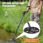 Metal Detector for Adults & Kids, 10 Inch Waterproof Search Coil with LCD Display 7 Modes, Adjustable 41''-52'' Aluminum Stem,