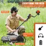 Metal Detector for Adults & Kids, 25.4 cm Waterproof Search Coil with LCD Display 7 Modes, Adjustable 104.1 cm - 132.1 cm Alumin
