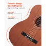 Classical Guitar, 900 mm, Wood Classical Guitar Starter Kit for Beginners, with Nylon Strings, Gig Bag, Strap, Tuner, Extra Stri
