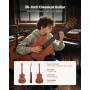 VEVOR klassisk guitar, 900 mm, klassisk træ-guitar-startsæt til begyndere, med nylonstrenge, koncerttaske, strop, tuner, ekstr.
