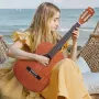 Classical Guitar, 900 mm, Wood Classical Guitar Starter Kit for Beginners, with Nylon Strings, Gig Bag, Strap, Tuner, Extra Stri