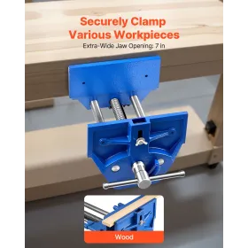 Woodworking Vise, 7 Inch Jaw Width, Quick Release Wood Bench Vise, 8 Inch Max Jaw Opening, Heavy-duty Cast Iron Construction, Wo