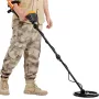 Metal Detector for Adults & Kids, 25.4 cm Waterproof Search Coil with LCD Display 7 Modes, Adjustable 104.1 cm - 132.1 cm Alumin