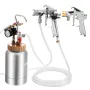 Spray Paint Pressure Pot, 2 L Pressure Pot Paint Sprayer, φ1.8mm + φ3mm Two Spray Guns Central Pneumatic Sprays Gun with Two 3 m