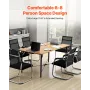 Conference Table, 1800 mm Office Meeting Table for 6-8 Person, Modern Rectangle Seminar Desk with Metal Legs, Meeting Desk Ideal