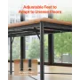 Conference Table, 1800 mm Office Meeting Table for 6-8 Person, Modern Rectangle Seminar Desk with Metal Legs, Meeting Desk Ideal