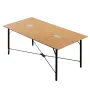 Conference Table, 1800 mm Office Meeting Table for 6-8 Person, Modern Rectangle Seminar Desk with Metal Legs, Meeting Desk Ideal