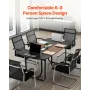 Conference Table, 1800 mm Oval Office Meeting Table for 6-8 Person, Modern Seminar Desk with Metal Legs, Large Meeting Desk for 