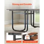 Conference Table, 1800 mm Oval Office Meeting Table for 6-8 Person, Modern Seminar Desk with Metal Legs, Large Meeting Desk for 