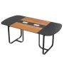 Conference Table, 1800 mm Oval Office Meeting Table for 6-8 Person, Modern Seminar Desk with Metal Legs, Large Meeting Desk for 