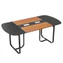 Conference Table, 1800 mm Oval Office Meeting Table for 6-8 Person, Modern Seminar Desk with Metal Legs, Large Meeting Desk for 