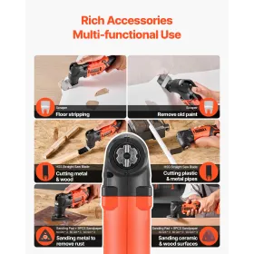 Cordless Oscillating Tool, 20V Oscillating Multi Tool Kit with 6 Variable Speeds 8500 - 17000 OPM, 3.2° Oscillating Angle, 2.0Ah