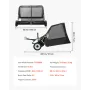 VEVOR Tow Behind Lawn Sweeper, 122cm Pull Behind Garden Sweeper, 26 cu. ft Hopper Bag Kapacitet, Blad & Græsopsamler med Dumpin