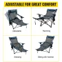 Folding Camp Chair, with Footrest Mesh, Portable Lounge Chair with Storage Bag and Cup Holder, for Camping Fishing and Other Out