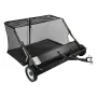 VEVOR Tow Behind Lawn Sweeper, 122cm Pull Behind Yard Sweeper, 26 cu. ft Hopper Bag Capacity, Leaf & Grass Collector with Dumpin