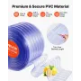 Clear PVC Strip Curtain, 30.8 m Length x 30.5 cm Width, Ribbed Plastic Door Strip Bulk Roll, Walk in Freezer Cooler Curtain Stri