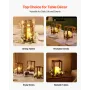 VEVOR 20 Set/60 Pcs Wooden Wedding Lantern Centerpiece, Includes 20 Wooden Lantern Candle Holder 20 Flameless LED Candle 20 Cham
