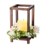 20 Set/60 Pcs Wooden Wedding Lantern Centerpiece, Includes 20 Wooden Lantern Candle Holder 20 Flameless LED Candle 20 Champagne 