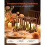 VEVOR 12 Set/36 Pcs Wooden Wedding Lantern Centerpiece, Includes 12 Wooden Lantern Candle Holder 12 Flameless LED Candle 12 Euca