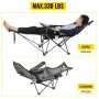 Folding Camp Chair, with Footrest Mesh, Portable Lounge Chair with Storage Bag and Cup Holder, for Camping Fishing and Other Out