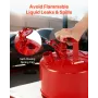 VEVOR Safety Gas Can, 9.5 L Type I Red Safety Can for Gasoline with Stainless Steel Flame Arrester, Self-Closing Lid, and PE Fun