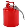 Safety Gas Can, 19 L Type II Red Safety Can for Gasoline with Stainless Steel Flame Arrester, Self-Closing Lid, and Flexible Met