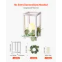 VEVOR 12 Set/36 Pcs Wooden Wedding Lantern Centerpiece, Includes 12 Wooden Lantern Candle Holder 12 Flameless LED Candle 12 Euca