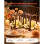 VEVOR 10 Set/30 Pcs Wooden Wedding Lantern Centerpiece, Includes 10 Wooden Lantern Candle Holder 10 Flameless LED Candle 10 Cham