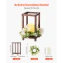 VEVOR 10 Set/30 Pcs Wooden Wedding Lantern Centerpiece, Includes 10 Wooden Lantern Candle Holder 10 Flameless LED Candle 10 Cham