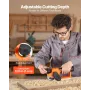 Cordless Handheld Planer, 56 mm Cut Width, 14500 RPM Electric Hand Wood Planer with 2 Ah 12V Lithium Battery, Brushless Motor, A