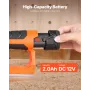 Cordless Handheld Planer, 56 mm Cut Width, 14500 RPM Electric Hand Wood Planer with 2 Ah 12V Lithium Battery, Brushless Motor, A