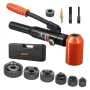 Knockout Punch Set, 98.07 kN Hydraulic Knockout Set, 12.7 to 50.8mm KO Tool Kit Hole Making Tool, KO Tools Kit W/6 Dies for Meta