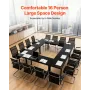 Conference Table, Set of 6, 1400 mm Office Meeting Table for 16 Person, Flexible Combination Desk Set, Modern Rectangle Meeting 