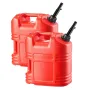 Fuel Container, 19 L, Gas Tank with Spout & Clear Scale, 15 L/min Max Flow Rate, Secure & Leak-proof, Portable Flat Fluid Contai