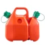 Fuel Container, 6 L, Fuel Tank with Spout & 1.9 L Extra Oil Container, 5.5 L/min Max Flow Rate, Leak-proof and Portable Flat Flu
