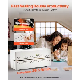 Continuous Sealing Machine, 8-12 mm Seal Width, Automatic Continuous Band Sealer with Digital Temperature Control, Automatic Shu
