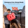 VEVOR Fuel Container, 10 L, Gas Can with Spout and Lockable Bracket, 15 L/min Max Flow Rate, Secure & Leak-proof, Portable Flat 