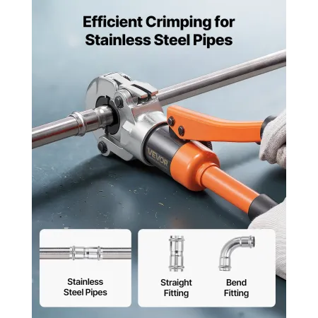 Hydraulisk rørpresseværktøj, rustfri stålrørsfittingspresser