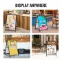 A Frame Sidewalk Sign, 24x36 Inch Heavy Duty Slide-in Signboard Holder, Double-Sided Folding Sandwich Board Signs, Steel Pavemen