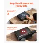 Gun Safe, Heavy Duty Handgun Safe with Fingerprint/Password/Key, 3-Way Quick Access Firearm Case Box with Lighting for 2 Pistols