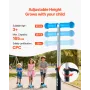 VEVOR Kick Scooter for Kids Ages 3+, 3-Wheel Toddler Scooter with Light-Up Wheels, Adjustable Height Handlebar, Wide Anti-Slip D